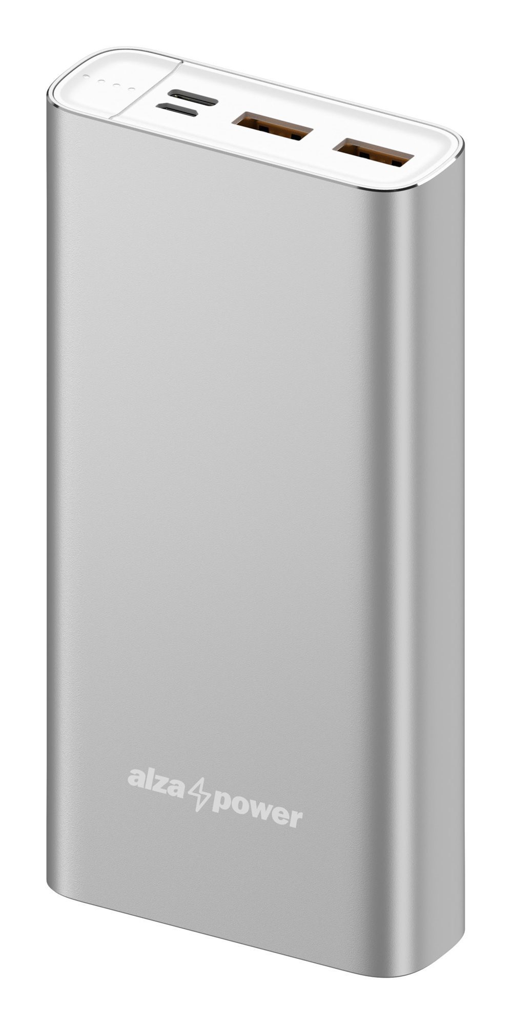 AlzaPower Metal 20000mAh Fast Charge + PD3.0 ezüst Power bank