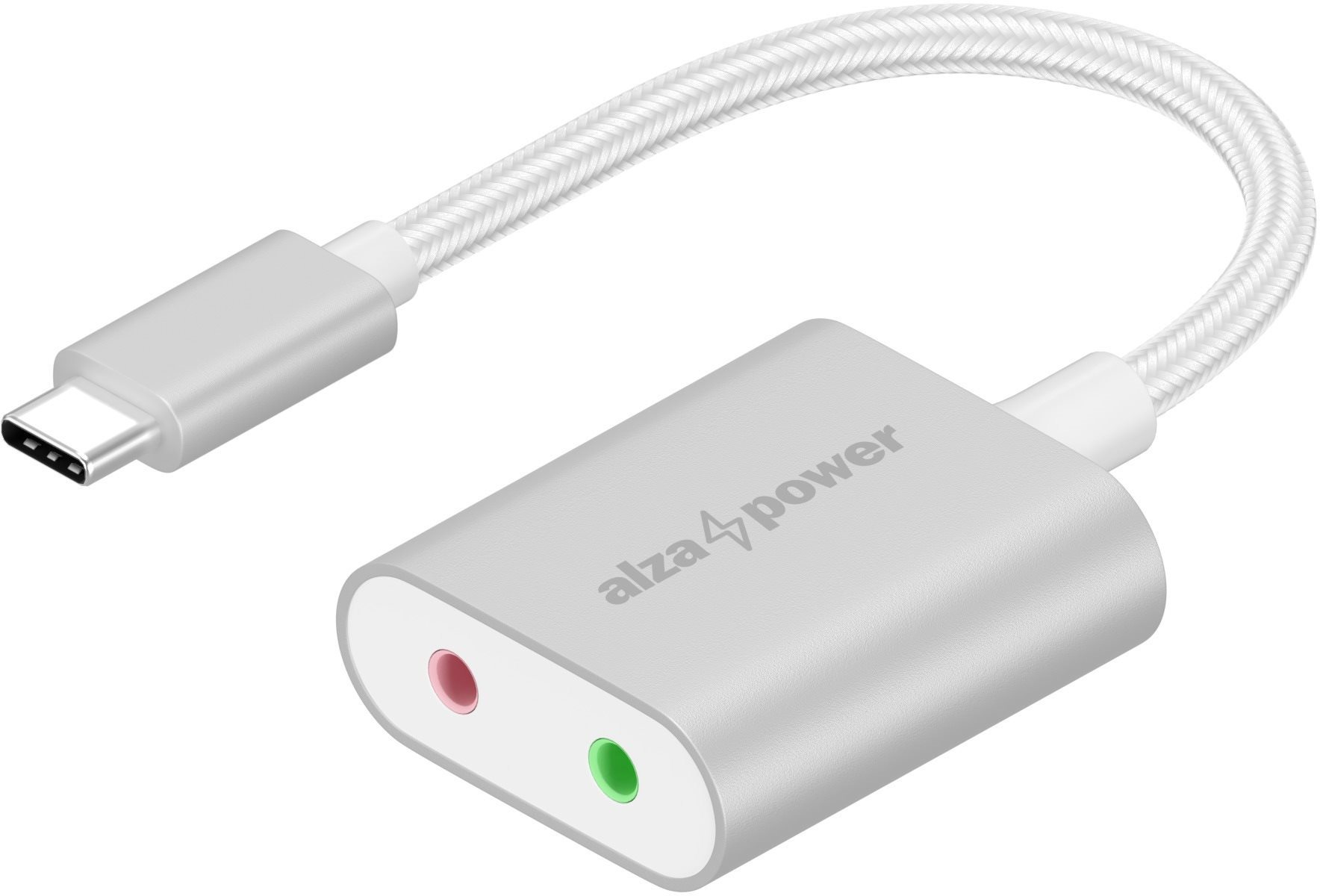 AlzaPower External Sound Card X250, Silver External Sound Card