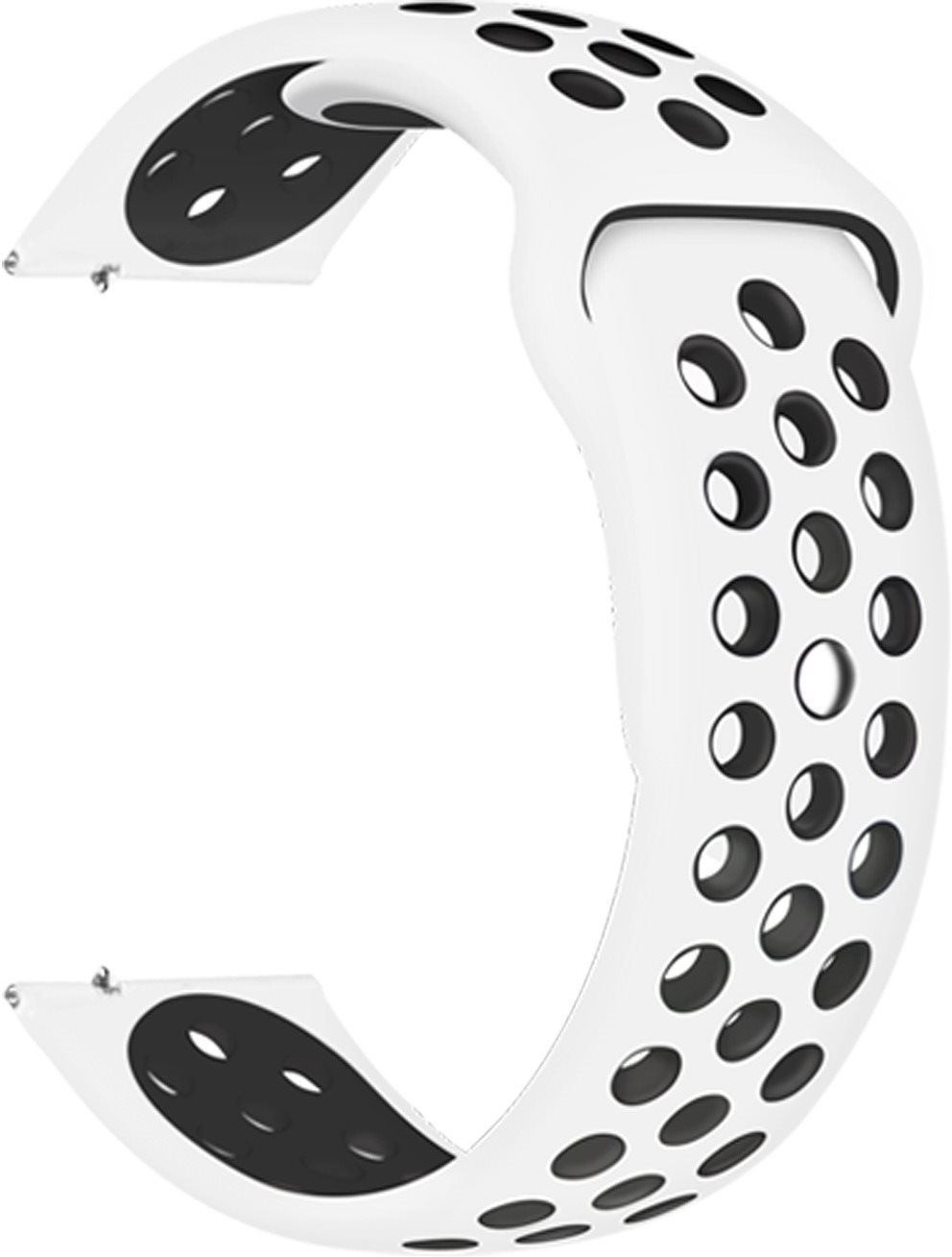 Eternico Sporty Universal Quick Release 22 mm Solid Black and White...