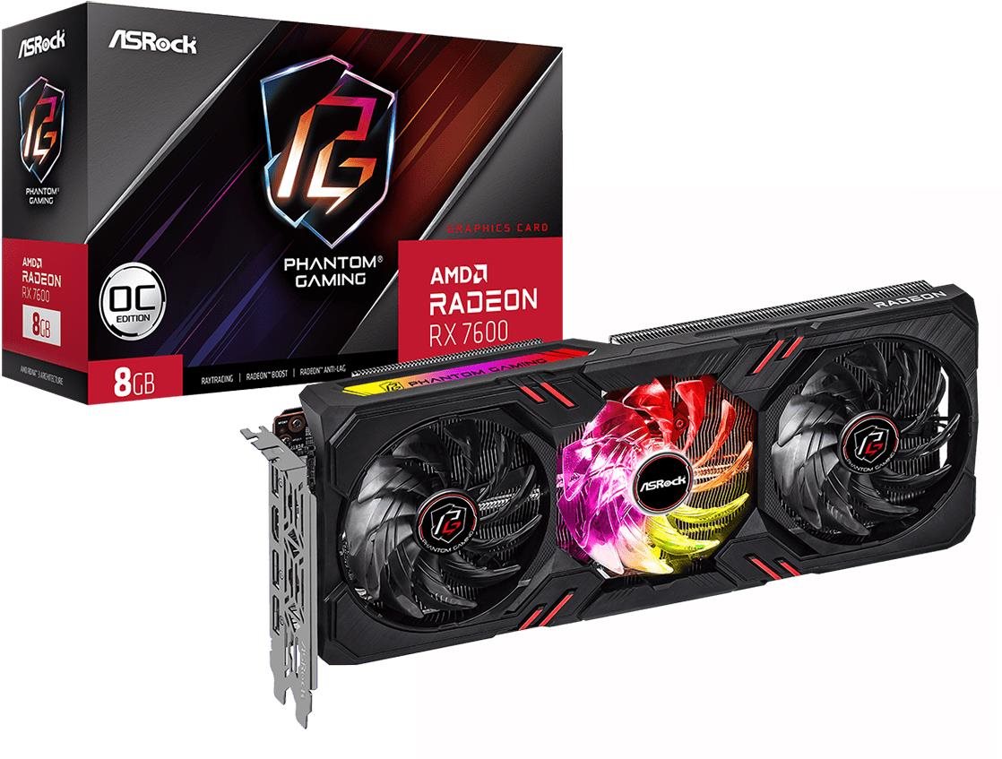 ASROCK Radeon RX 7600 Phantom Gaming 8GB OC Grafická karta
