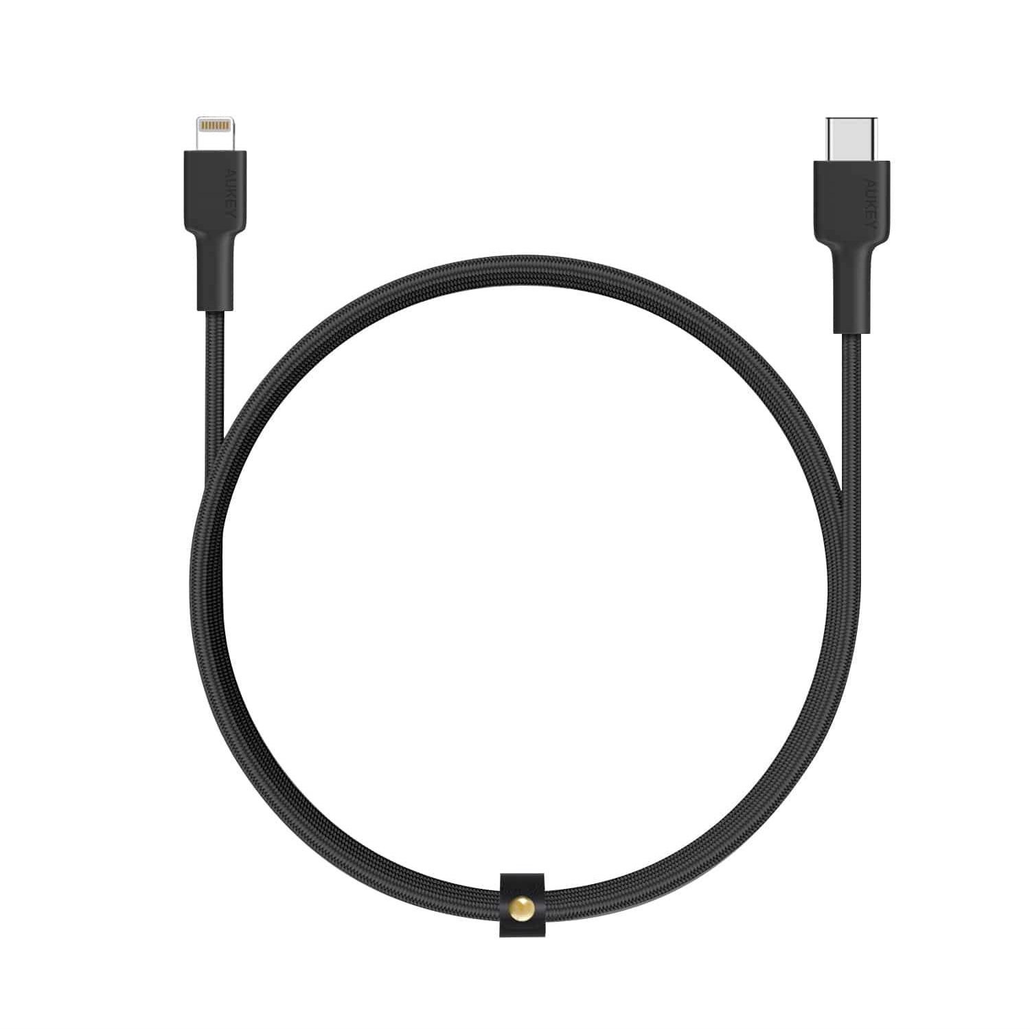 Aukey CB-CL1 Braided Nylon MFi USB-C to Lightning Data Cable