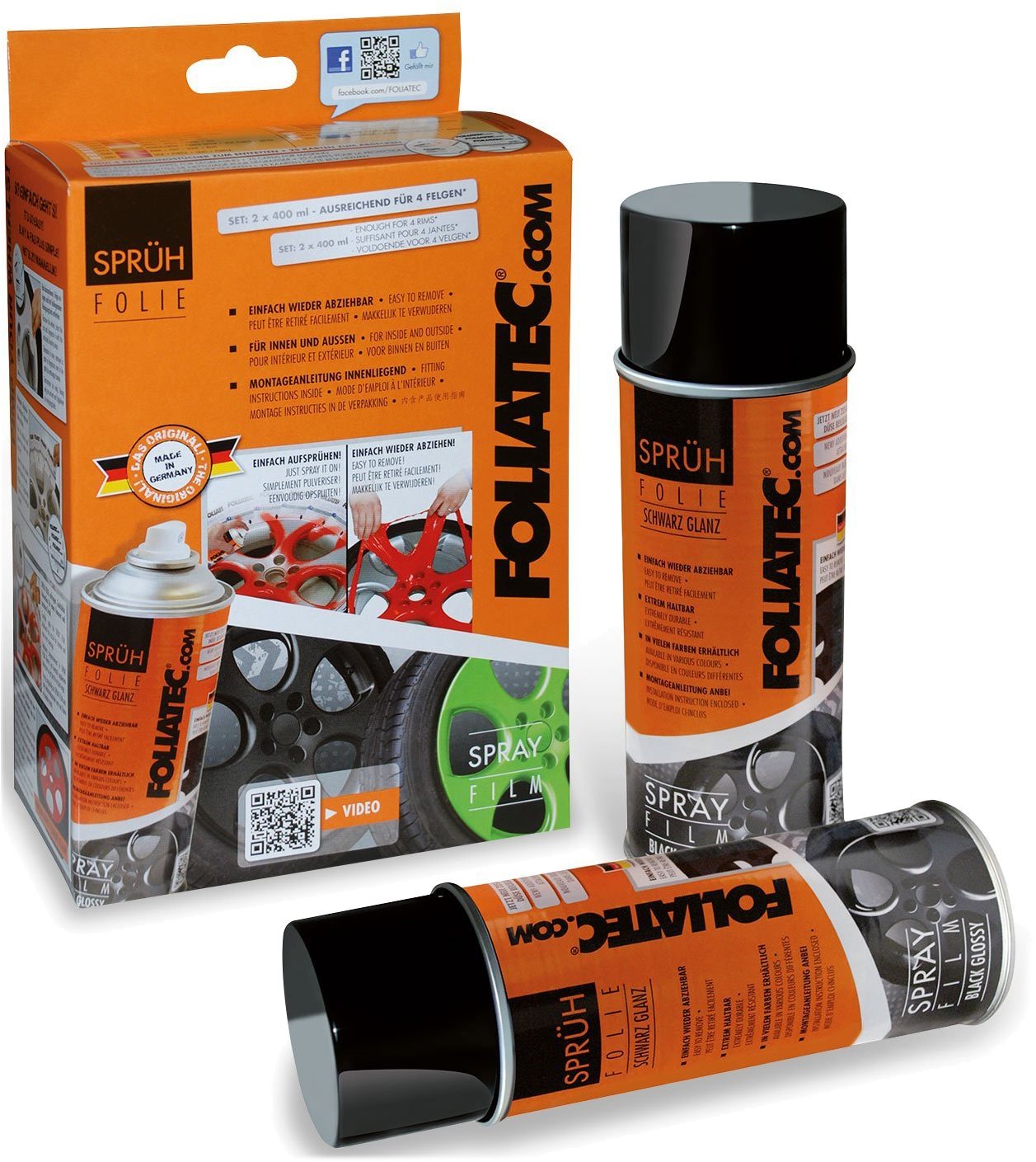 Foliatec fólia - spray - fekete matt 2x 400 ml Fólia spray