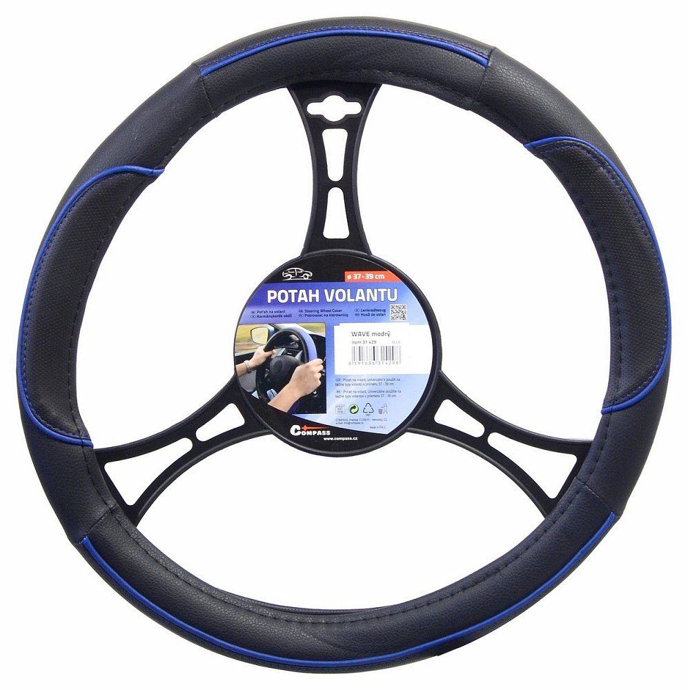 COMPASS Poťah volantu WAVE modrý Poťah na volant