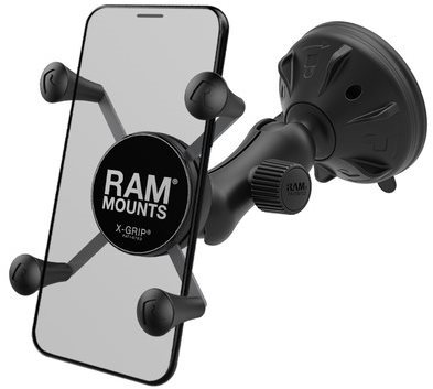 RAM Mounts X-Grip with Glass Suction Cup, Arm 70mm Phone Holder