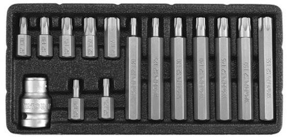YATO bity 15 ks TORX s otvorom box Sada