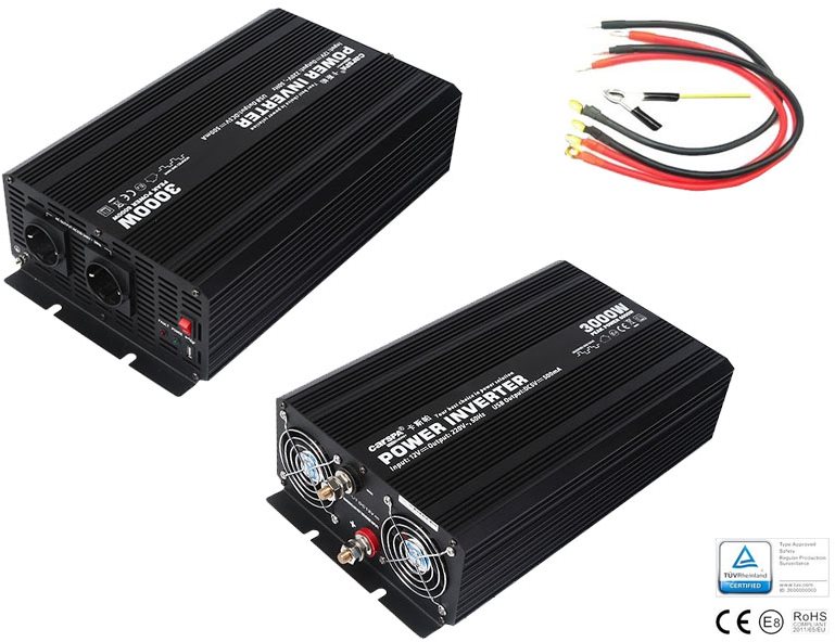 Space Menič napätia z 24 V na 220 V, trvalé zaťaženie 3000 W Menič...