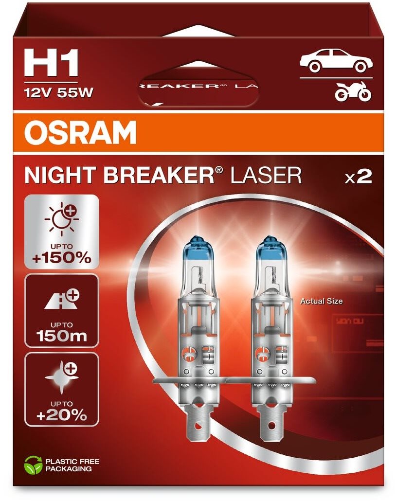 OSRAM H1 Night Breaker Laser Next Generation + 150 %, 2 ks...