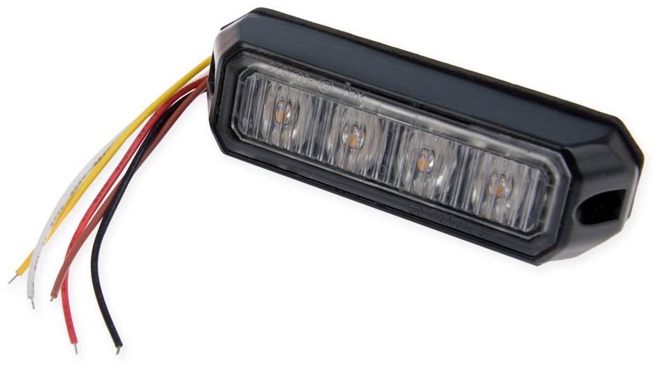Výstražné svetlo 4× LED oranžové 12/24 V – zábleskové Maják