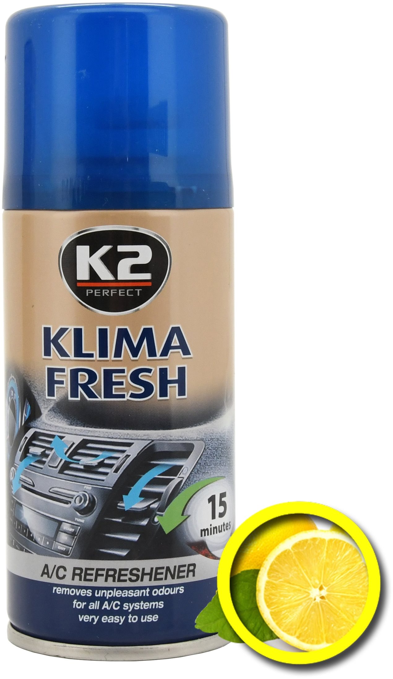 K2 Osviežovač KLIMA FRESH 150 ml LEMON Čistič klimatizácie