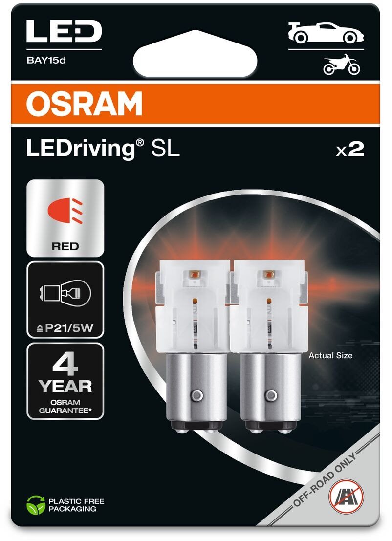 OSRAM LEDriving SL P21/5W Červená 12V dva kusy v balení LED...