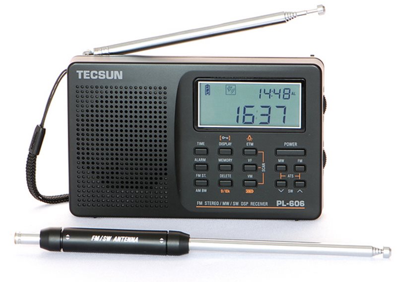 Tecsun PL-606 prehľadový prijímač Vysielačka