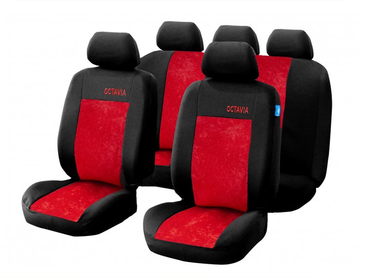 CAPPA Autopoťahy OCTAVIA čierna/červená Autopoťahy