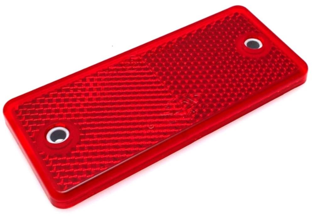 ACI Odrazka červená obdĺžniková 90 × 40 mm s otvormi Odrazka