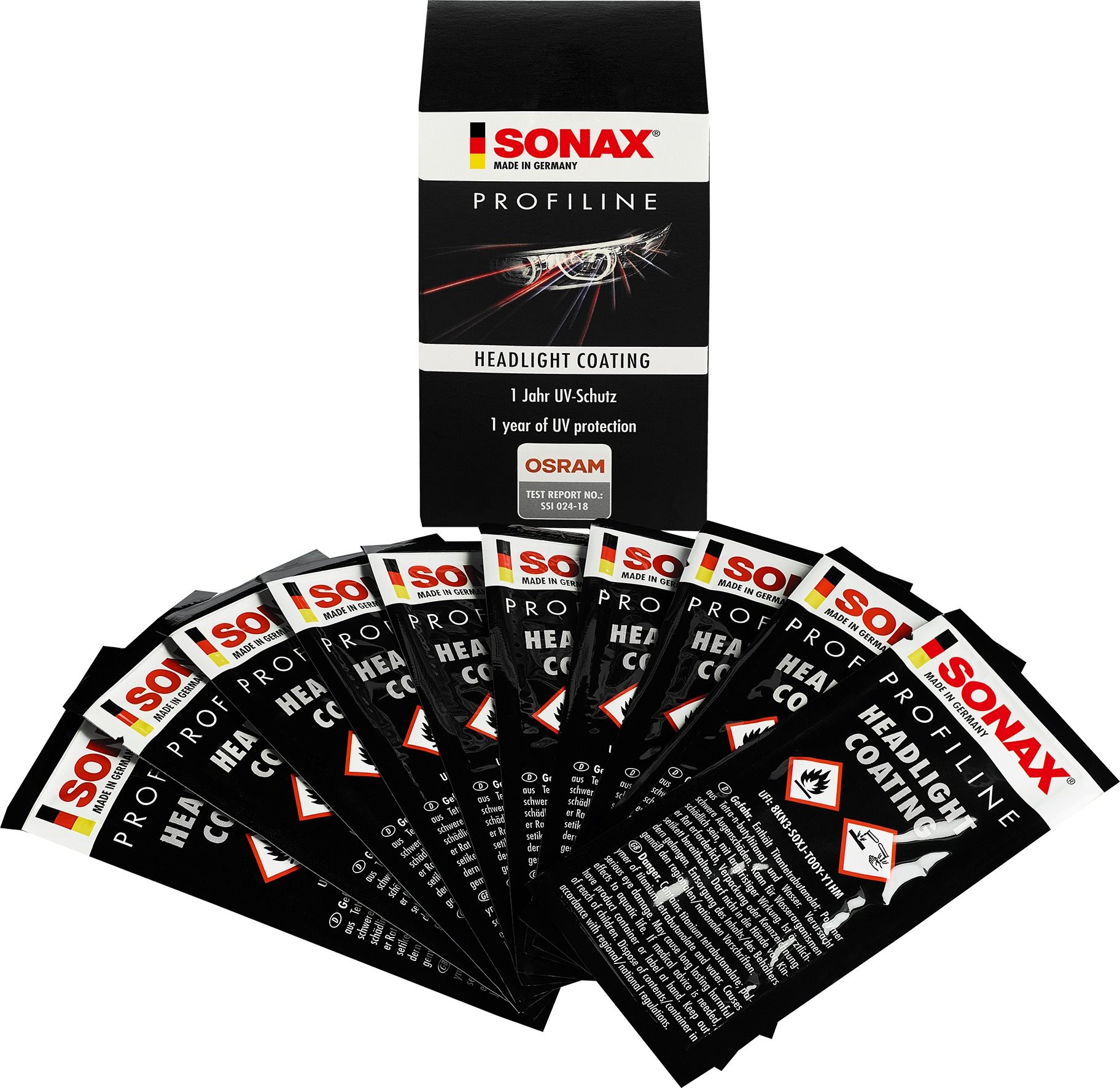 SONAX PROFILINE - Keramická ochrana svetlometov - 10 vreciek Sada...