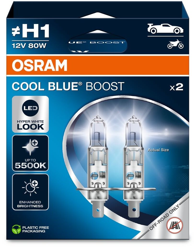 OSRAM Cool Blue Boost "H1",12 V, 80 W, P14.5s Duobox Autožiarovka