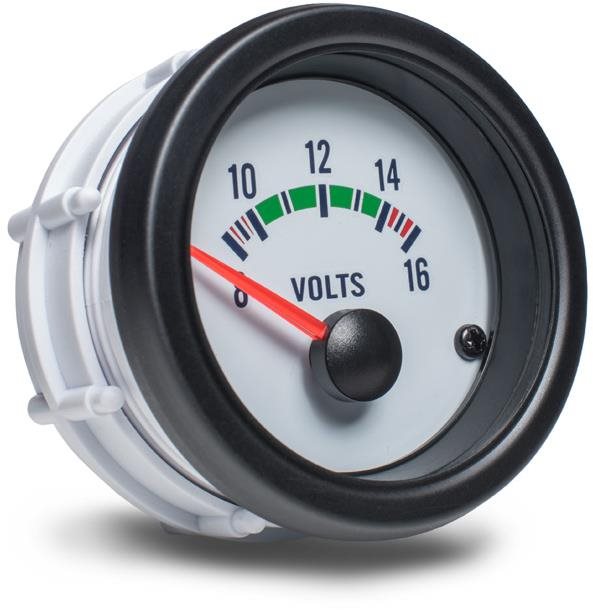 Auto Gauge – ukazovateľ el. napätia, biely Prídavný budík do auta