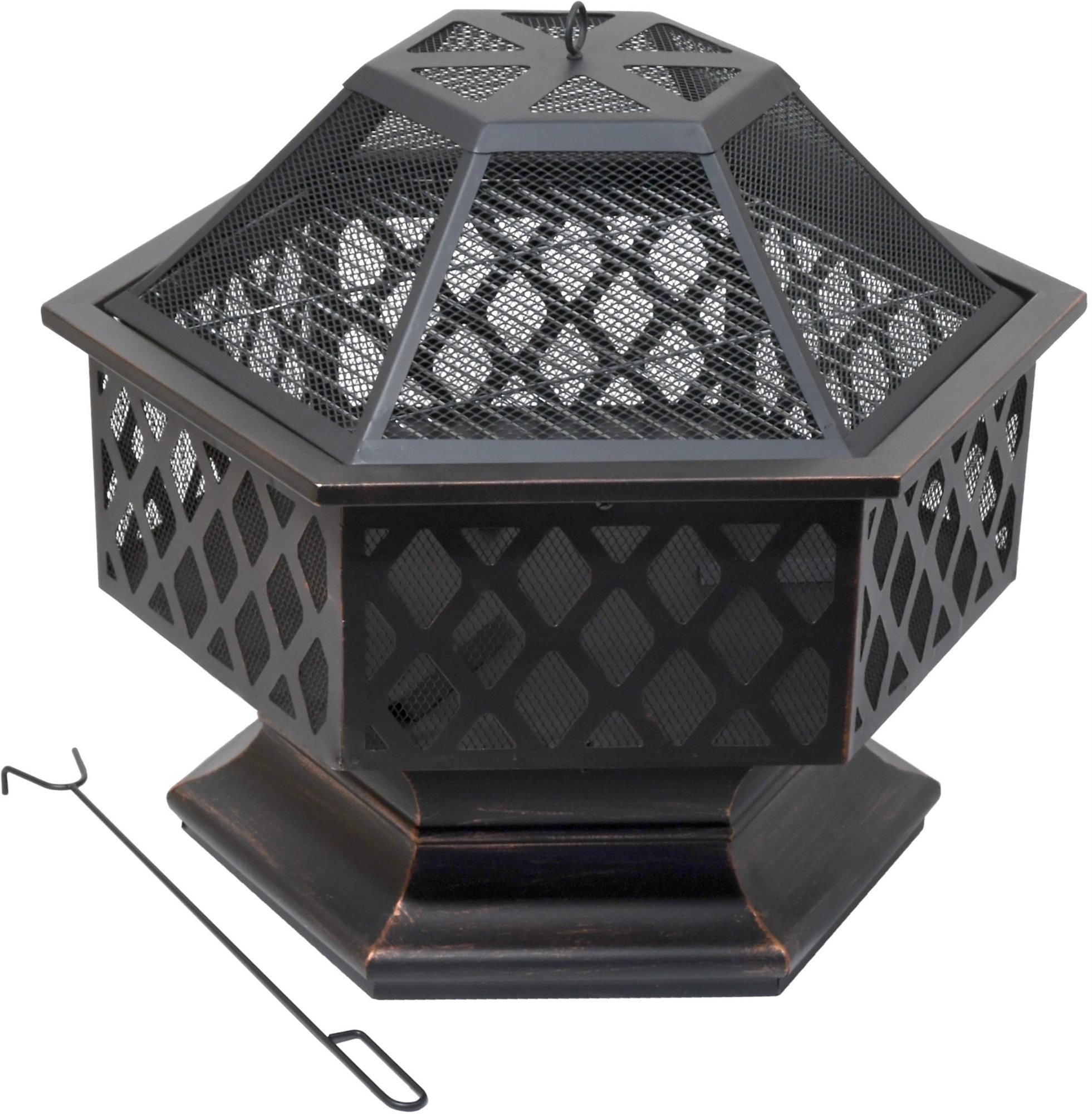 Cattara Ohnisko HEXAGON copper patina s poklopom Ohnisko