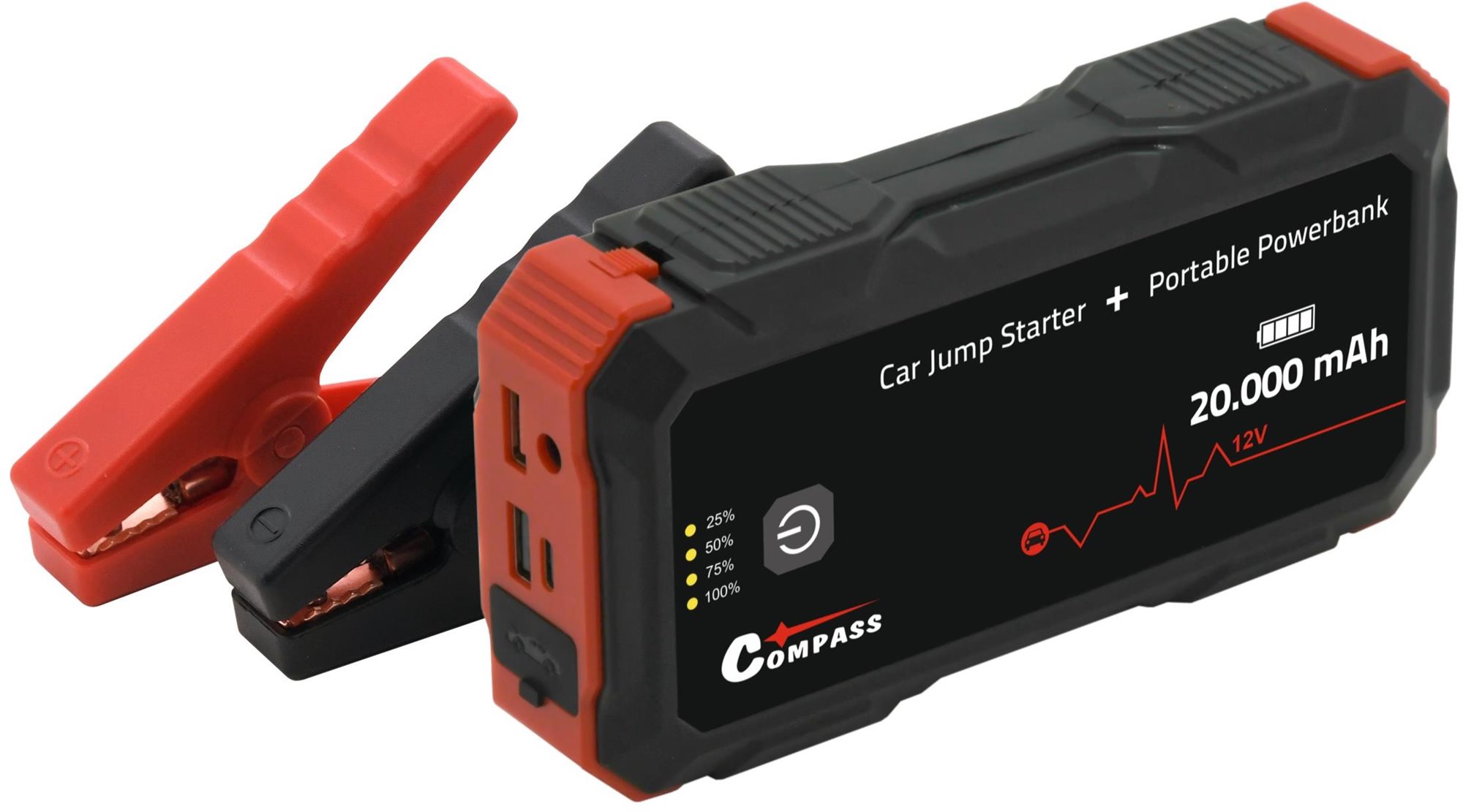 COMPASS 20000mAh, 2000A, JUMP STARTER funkcióval Indításrásegítő