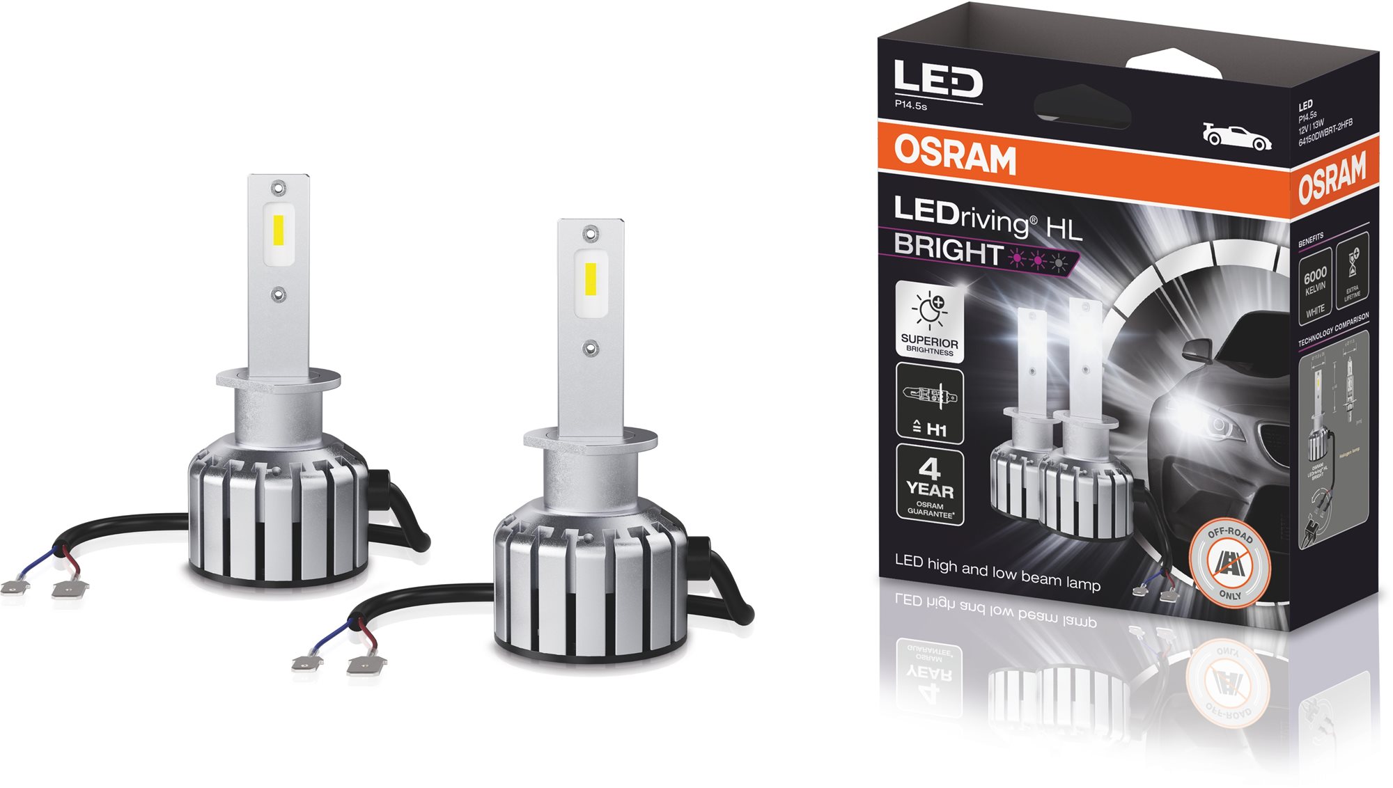 OSRAM LEDriving HL BRIGHT +300%  "H1" 12V LED autóizzó
