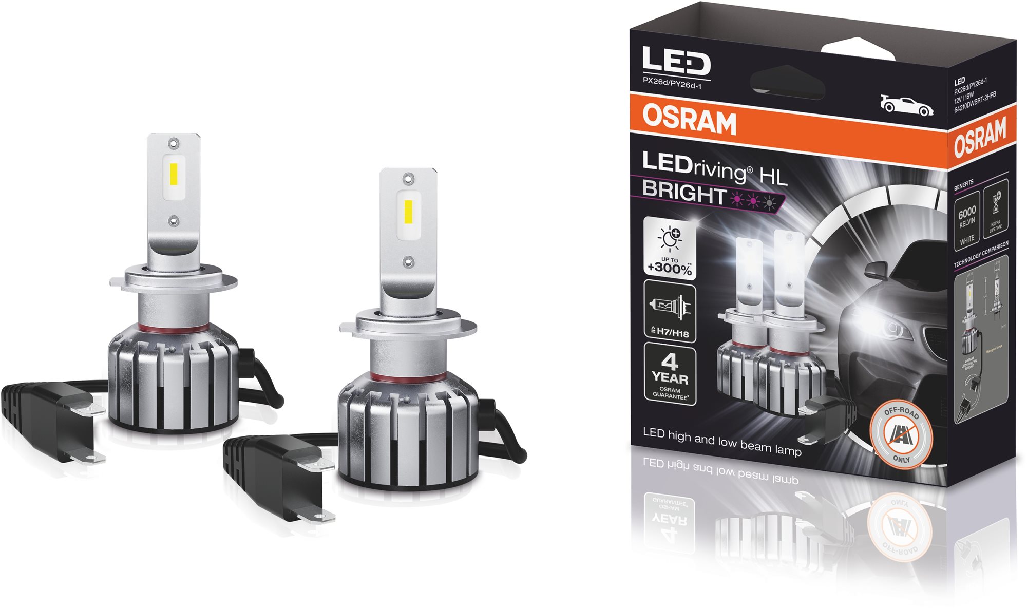 OSRAM LEDriving HL BRIGHT +300% "H7/H18" 12V LED autóizzó