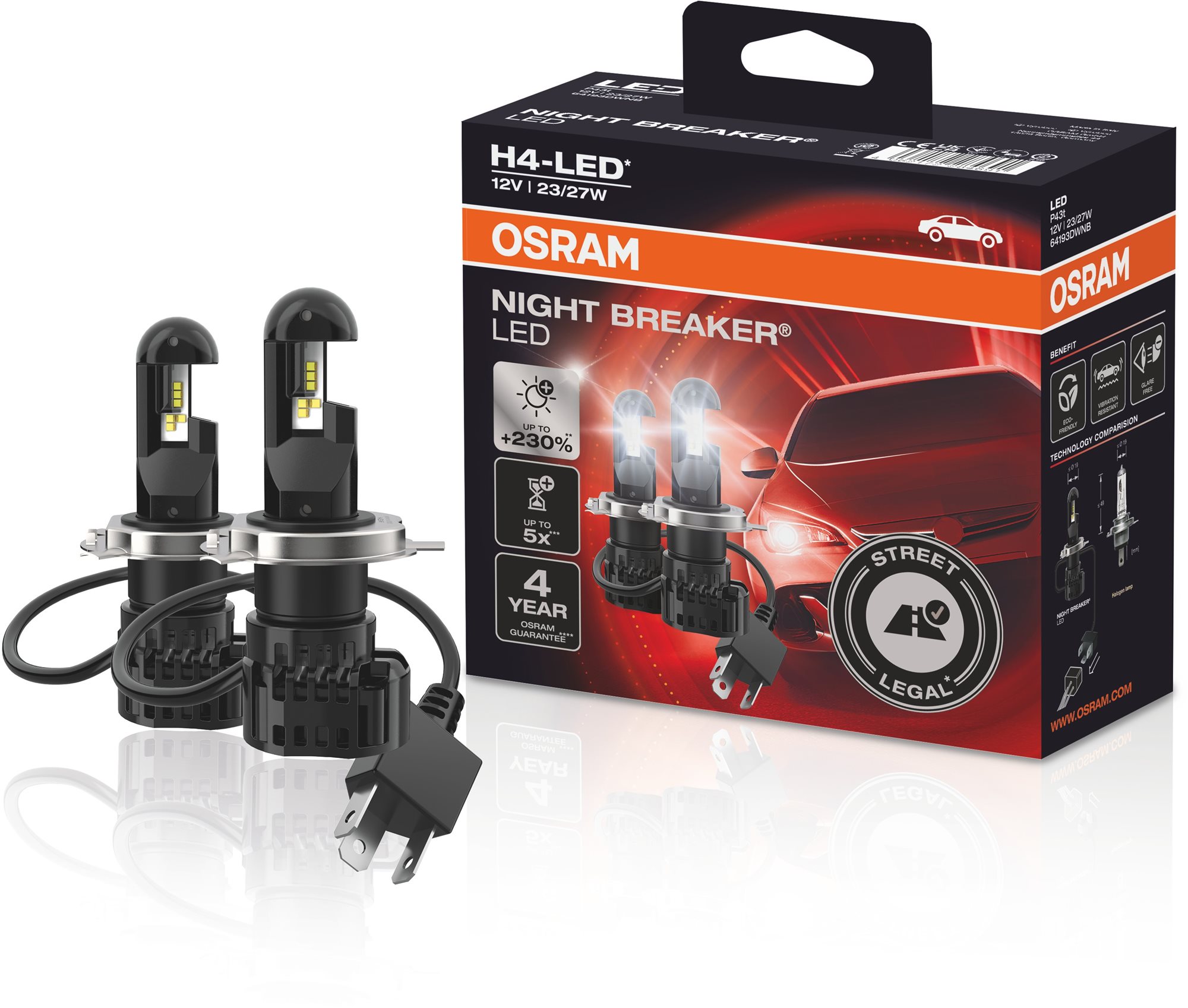 OSRAM NIGHT BREAKER LED H4 - LEGÁLNE NA CESTY LED autožiarovka