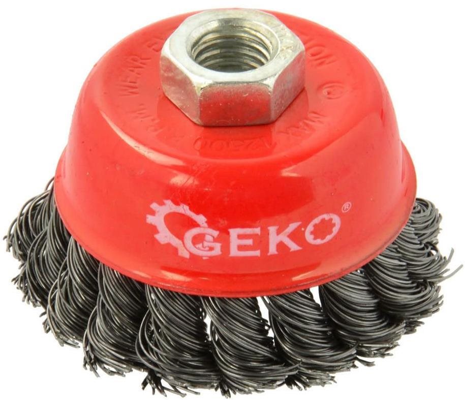 GEKO rotačná kefa hrnčeková vrkôčiková 75 mm M14 Brúsna kefa