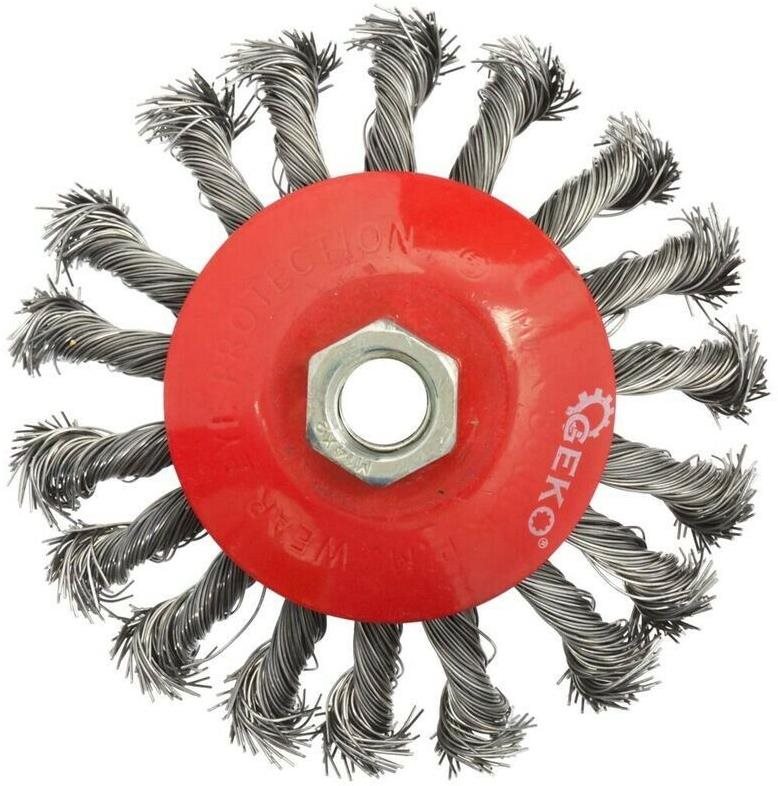 GEKO rotačná kefa radiálna vrkôčiková 115 mm M14 Brúsna kefa