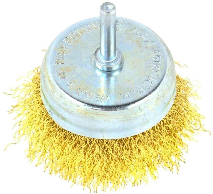 GEKO rotačná kefa hrnčeková 75 mm stopka 6 mm Brúsna kefa
