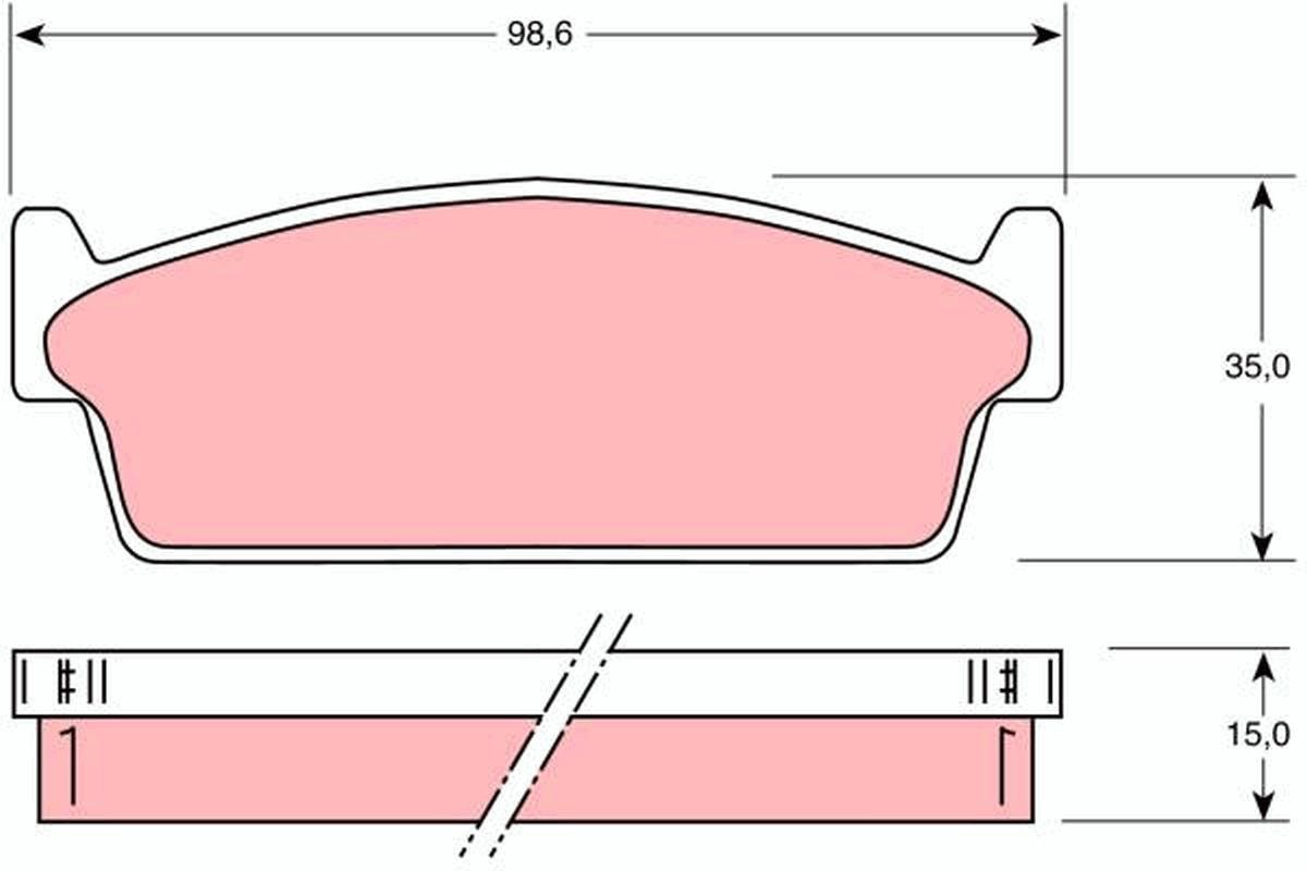 TRW Brzdové doštičky GDB1021 Brzdové doštičky
