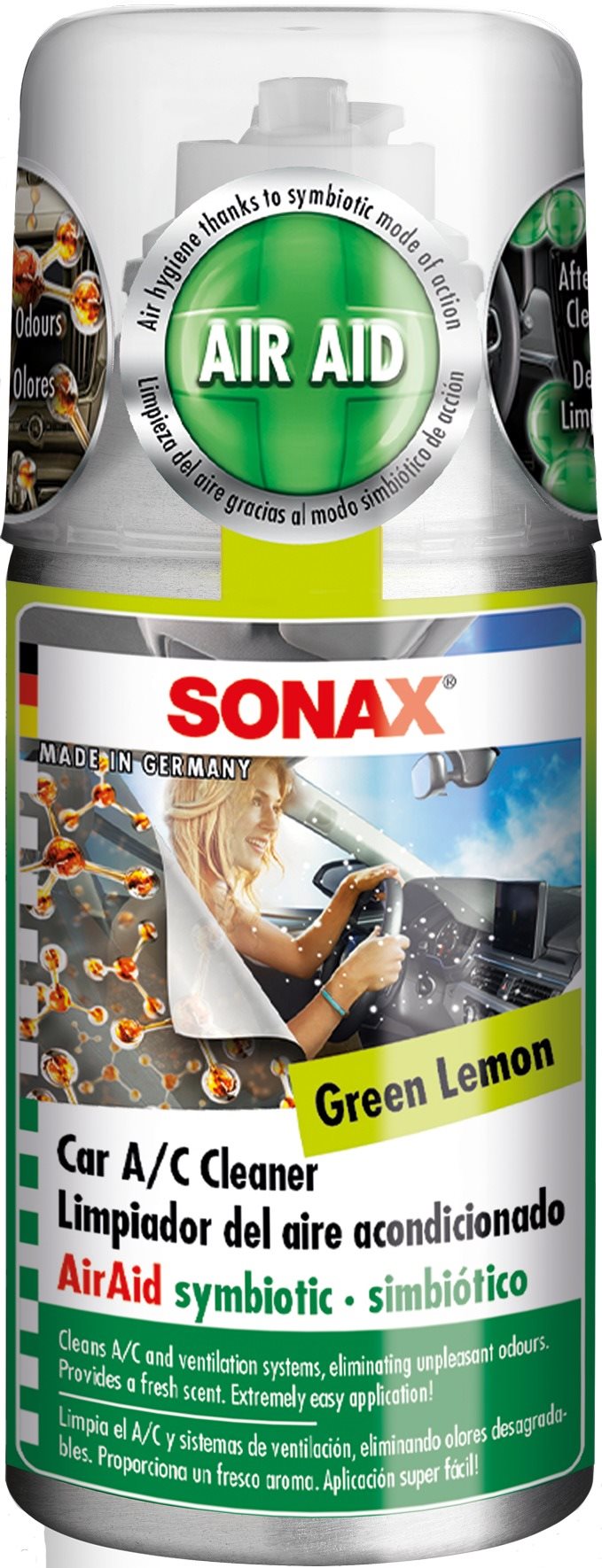 SONAX Čistič klimatizácie Green Lemon, 100 ml Čistič klimatizácie