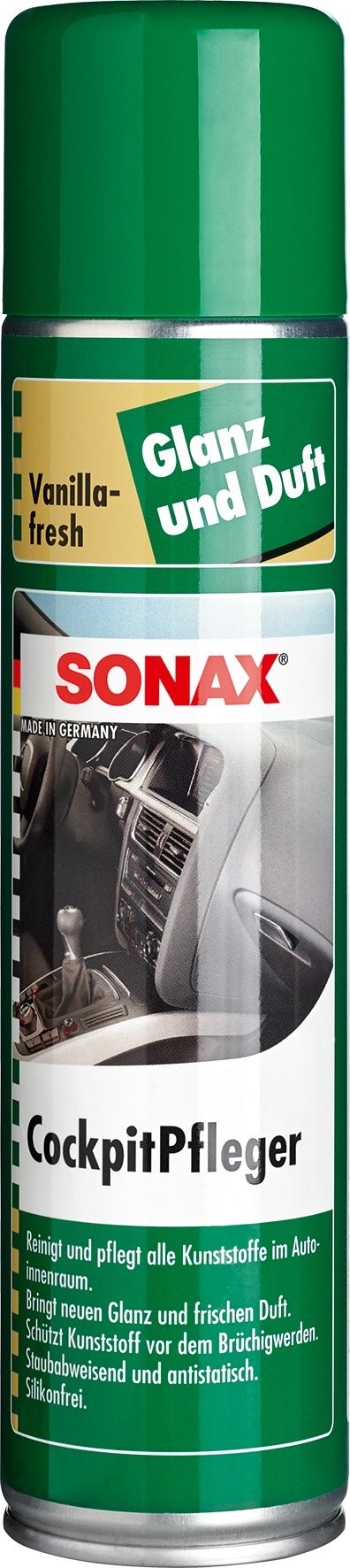 SONAX Čistič prístrojovej dosky – vanilka, 400 ml Oživovač plastov