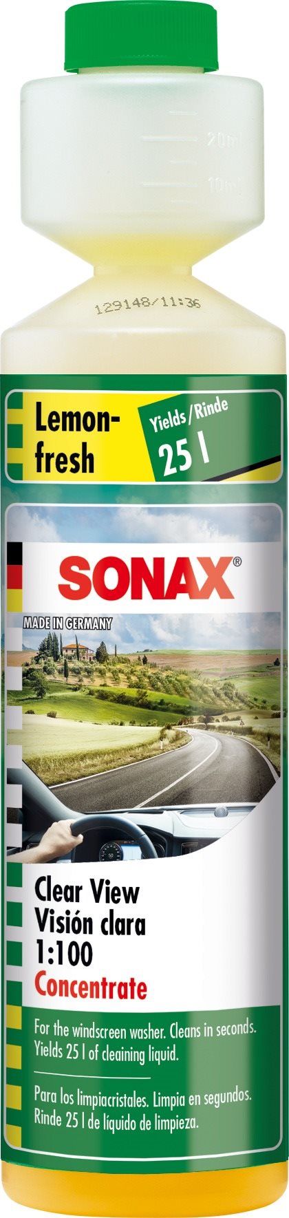 SONAX - Letná náplň do ostrekovačov, 1 : 100 konc. citrón, 250 ml...