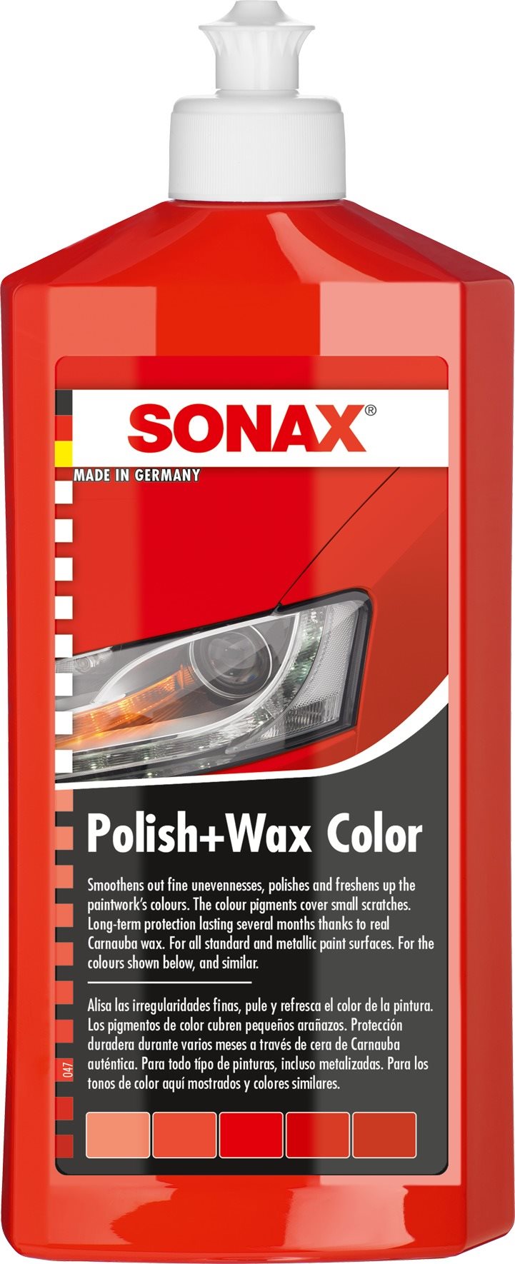 SONAX Polish & Wax COLOR červená, 500 ml Leštenka na auto