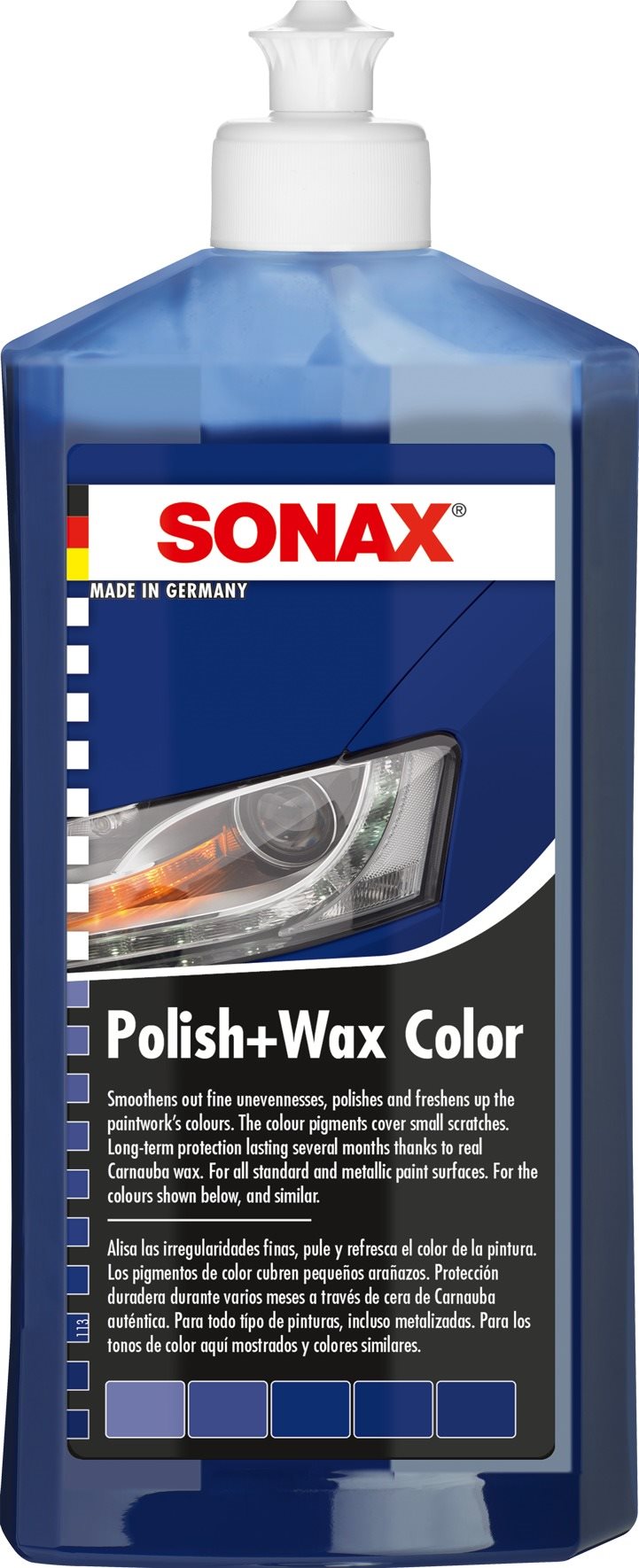 SONAX Polish & Wax COLOR modrá, 500 ml Vosk na auto