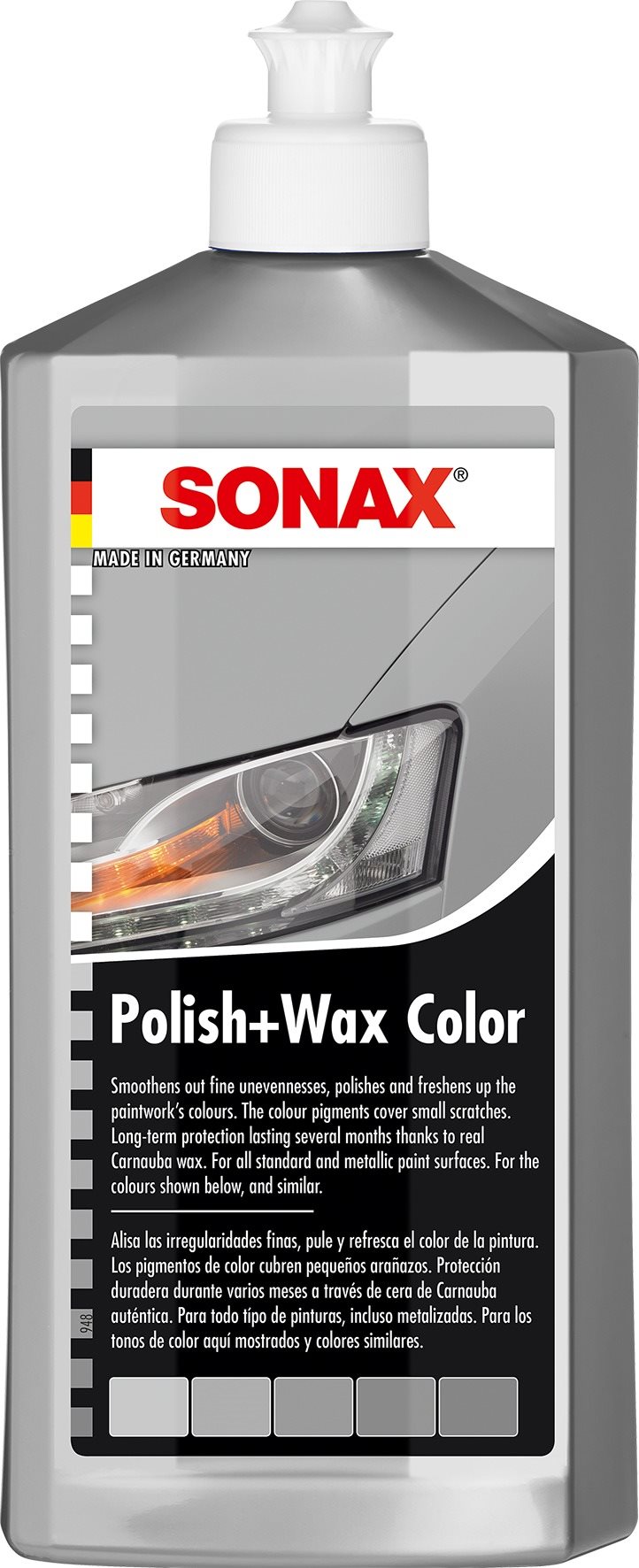 SONAX Polish & Wax COLOR, strieborno-sivá, 500 ml Leštenka na auto