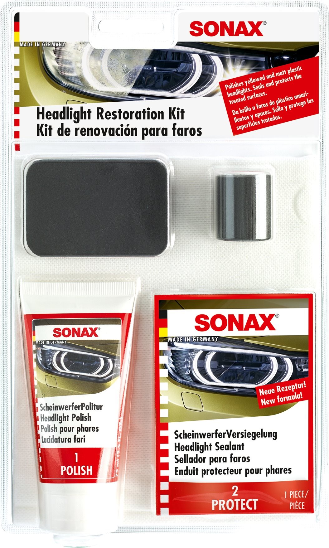 SONAX - Súprava na renováciu svetlometov, 75 ml Sada na renováciu...