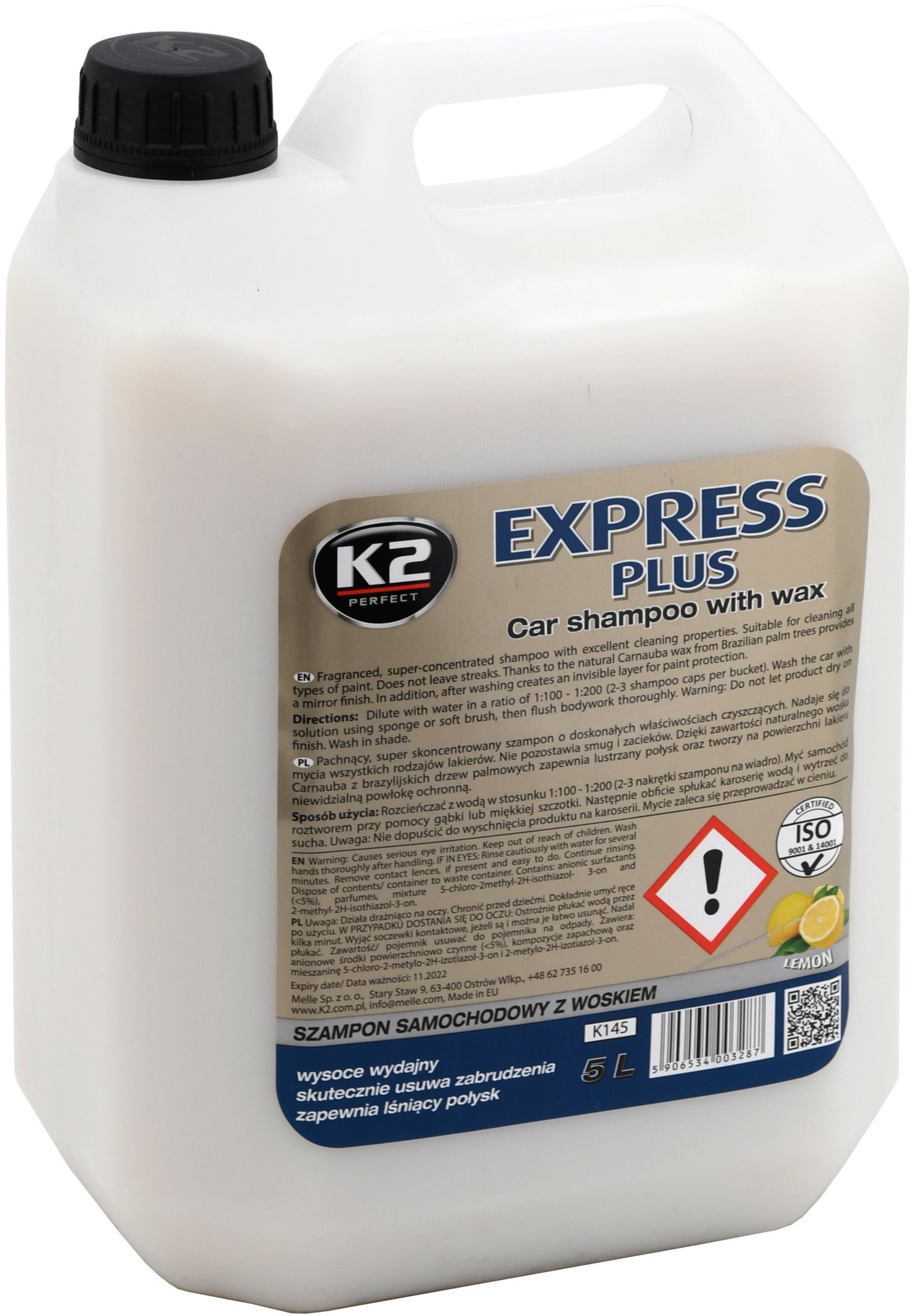 K2 Šampón s voskom 5 L Autošampón