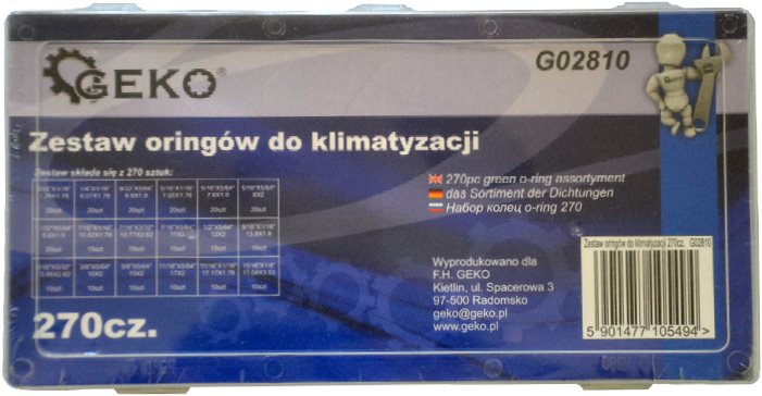 GEKO O-krúžok na klimatizáciu, súprava 270 ks Tesnenie