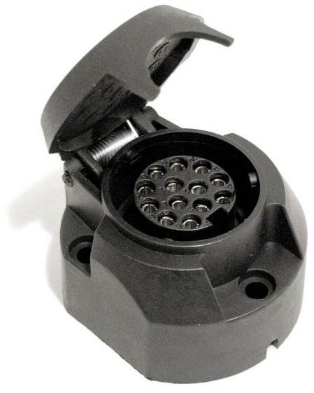 COMPASS Zásuvka ťažného zariadenia 13 pólov s tesnením Zásuvka