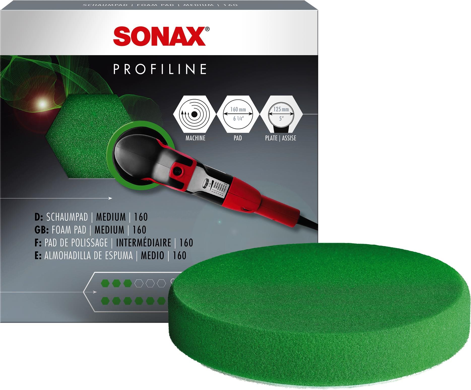 Sonax Profiline Csiszolókorong közepes zöld - 160 mm Csiszolókorong