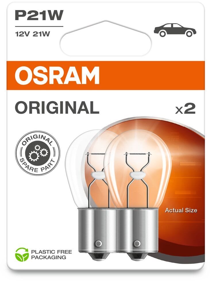 Osram Original P21W, 12 V, 21 W, BA15s, 2 db Autóizzó