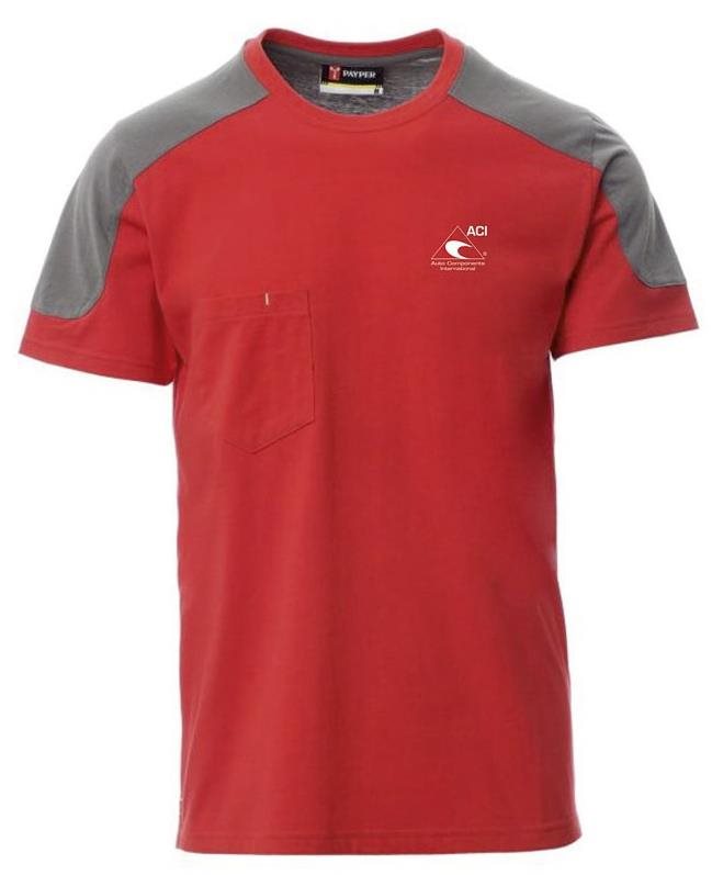 ACI triko červeno-sivé s vrecúškom 165 g, veľ. XL Tričko