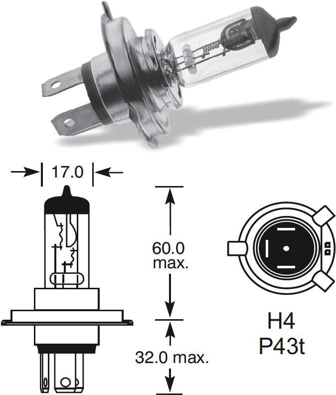 Lucas H4 60-55W P43t Autóizzó
