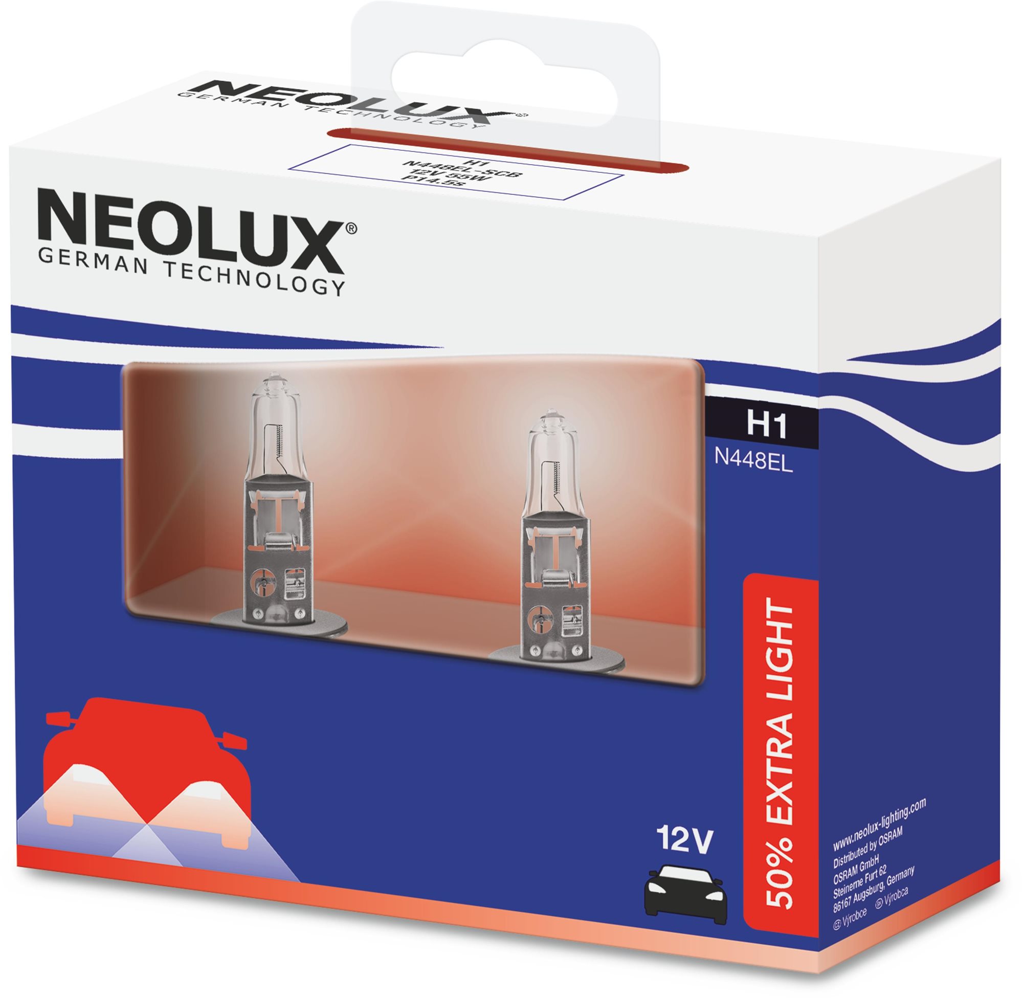 NEOLUX H1 Extra Light +50% 12V, 55W Autóizzó