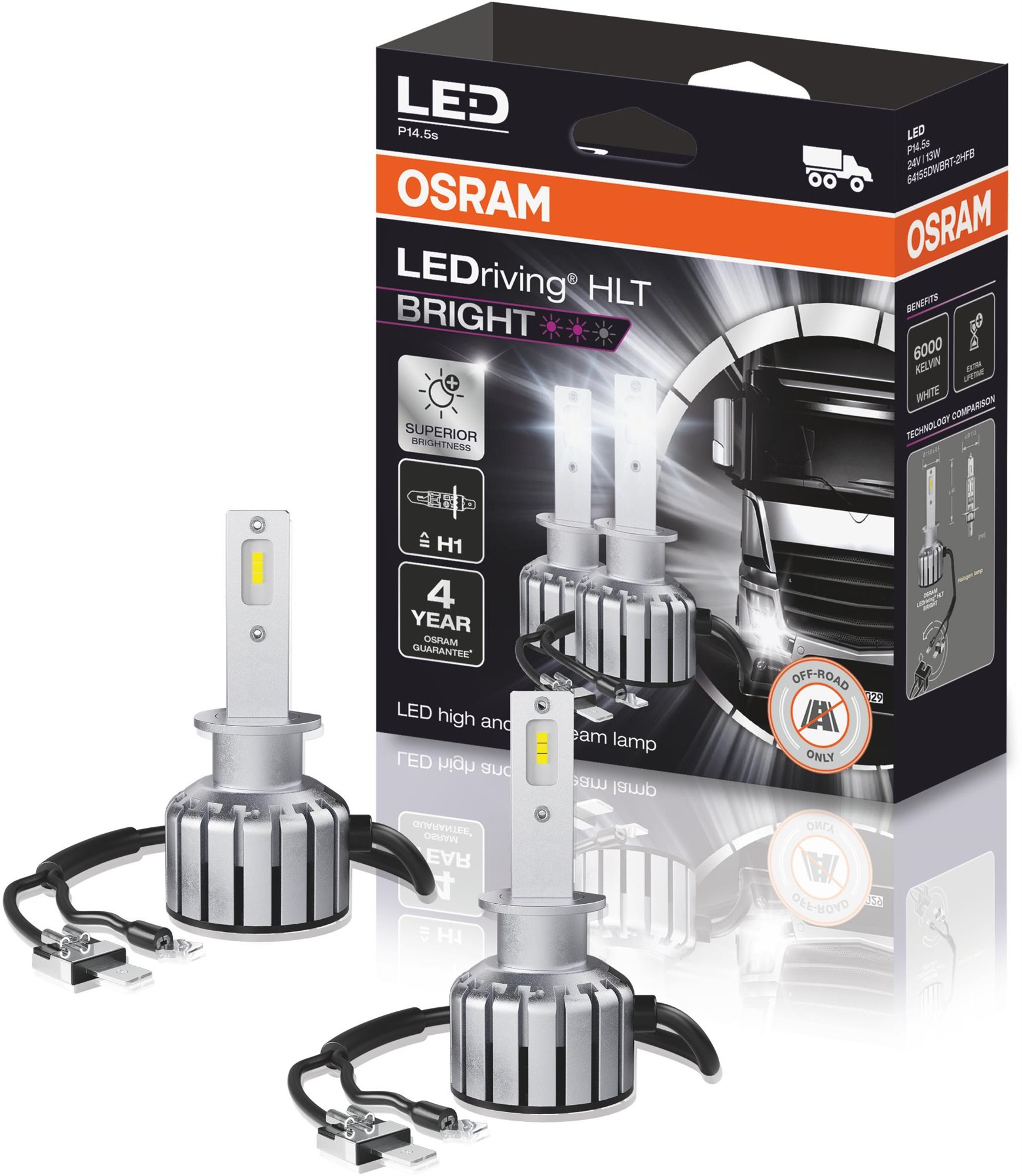 LEDriving HLT Bright, H1, 24V, P14.5s LED autóizzó