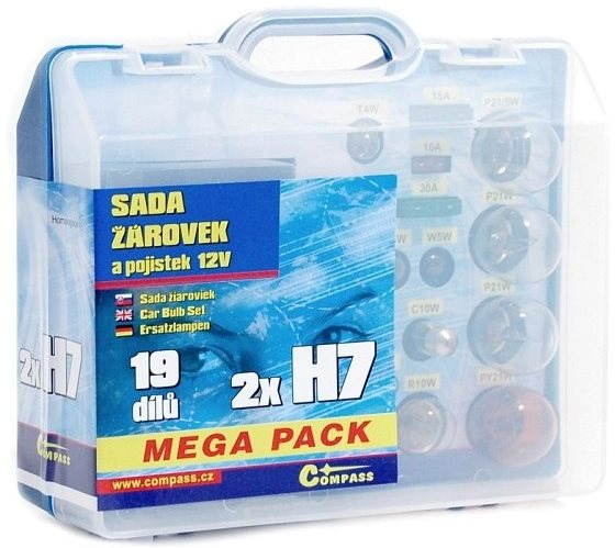COMPASS  MEGA H7+H7+poistky, náhradná sada, 12 V Sada žiaroviek do...