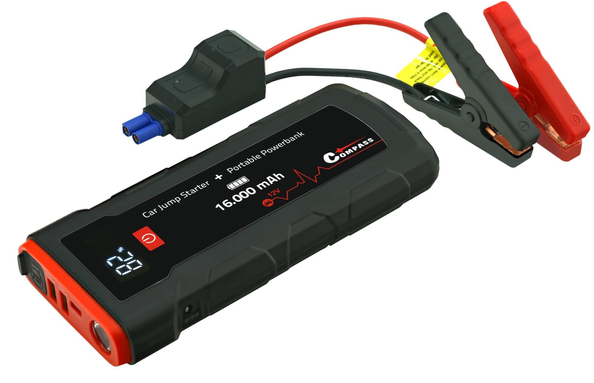 Compass Powerbanka s funkciou Smart Jump Starter, 16000 mAh, 2000 A...