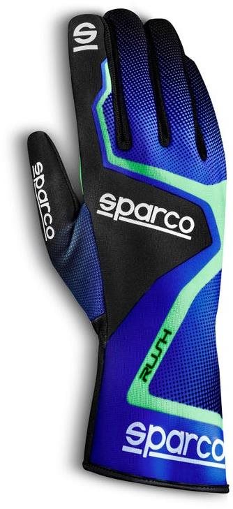 Sparco Rush Kartingové rukavice, farba modro-zelená, veľkosť 8...