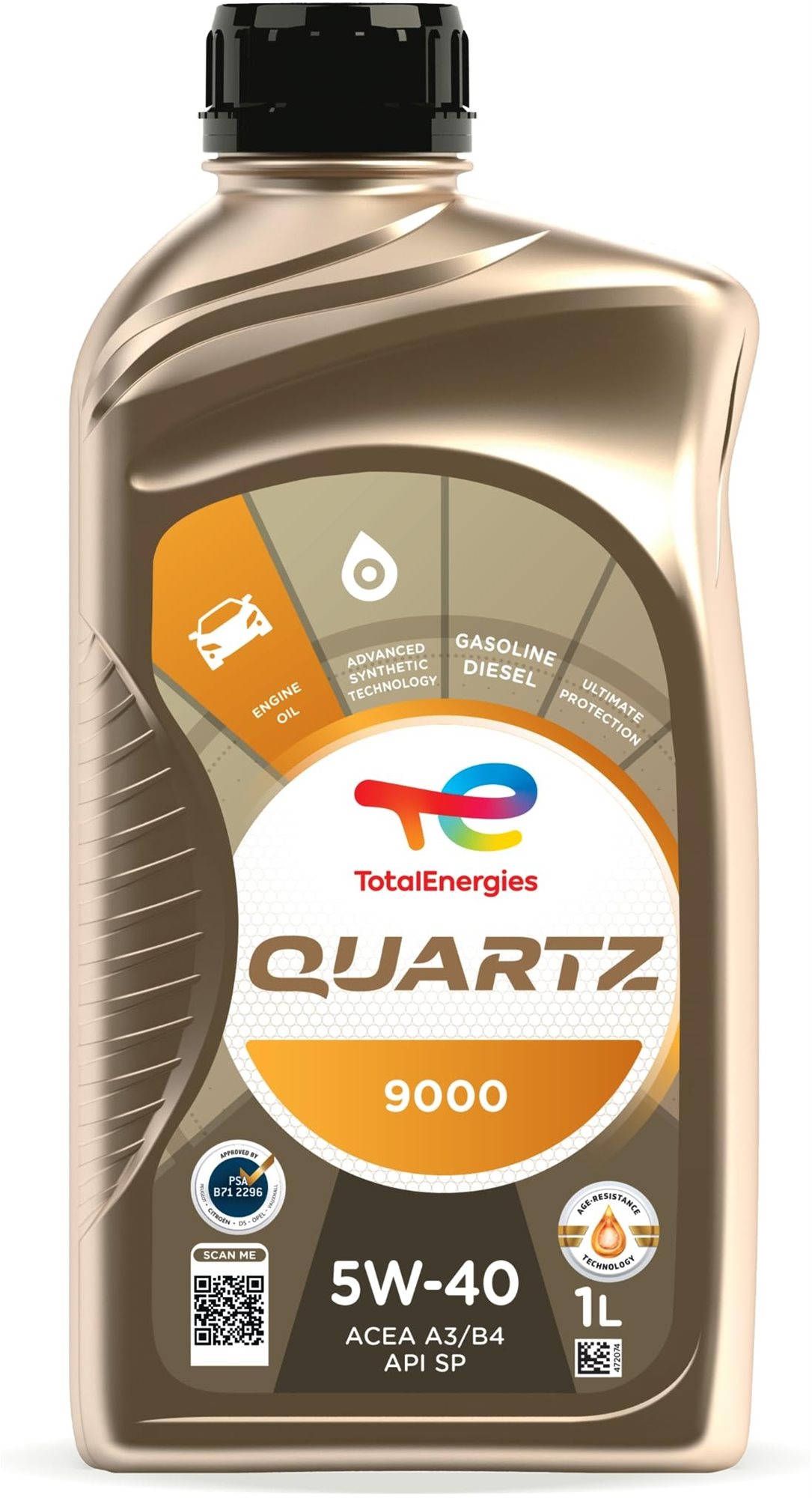 TOTAL QUARTZ 9000 5W40 – 1 liter Motorový olej
