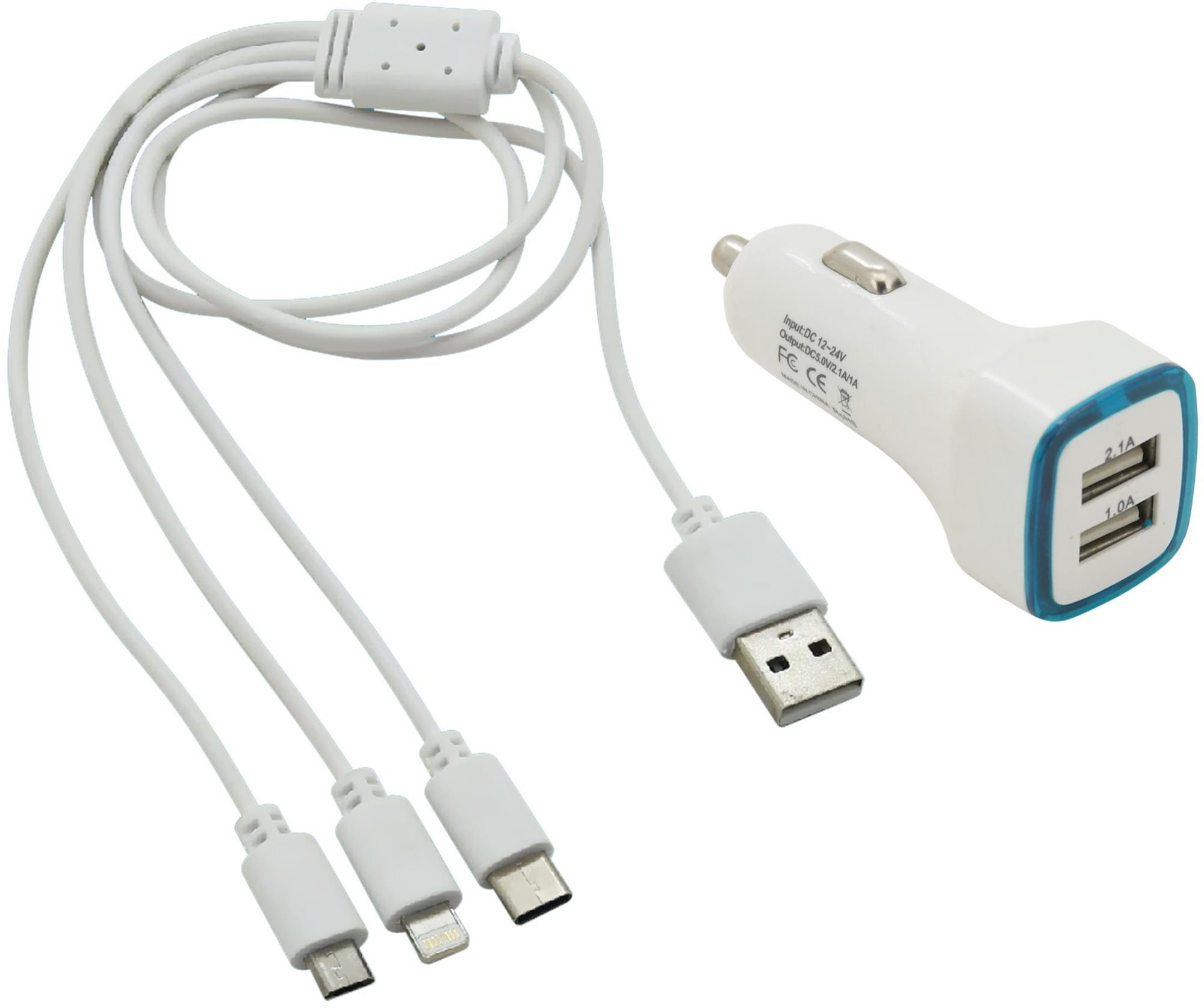 Compass Nabíjačka telefónu USB 3 in 1 (micro USB, iPhone, USB C)...